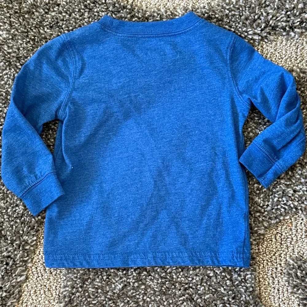 Carters Baby Boy Dog Driving Car Blue Tee Gray Striped Onesie Joggers Lot 3 Pc